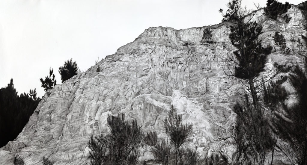 Black Hill ( open cut mine ) -  ink on paper 1380 x 760 cm 2019